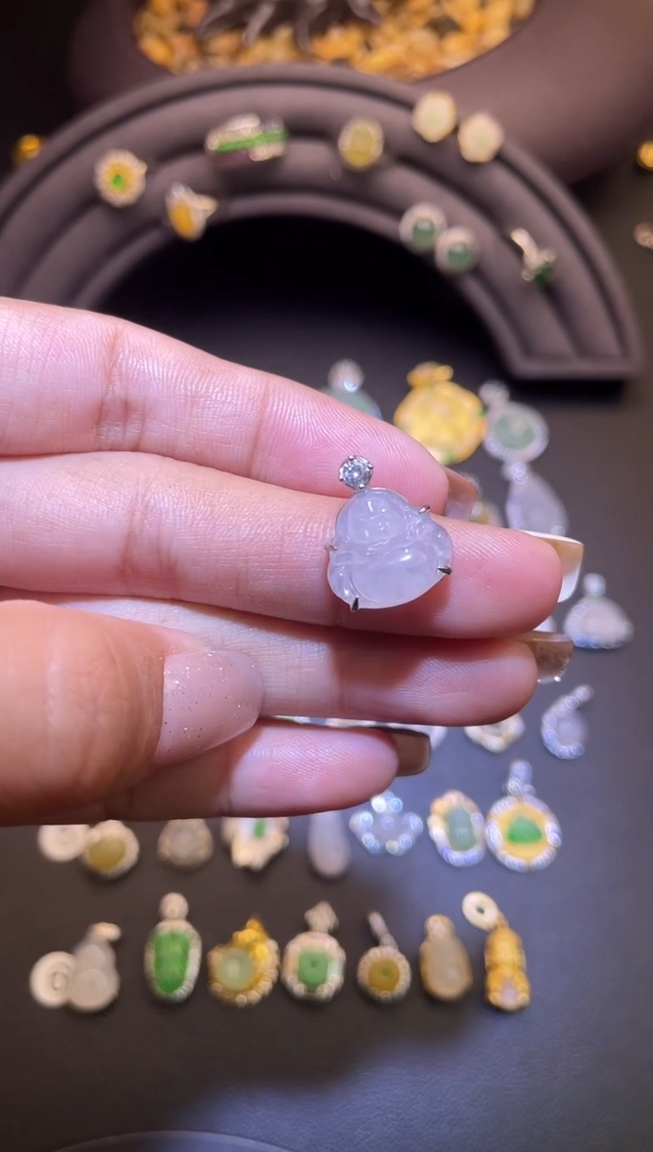 吊坠(不含链)银S925镶嵌翡翠1