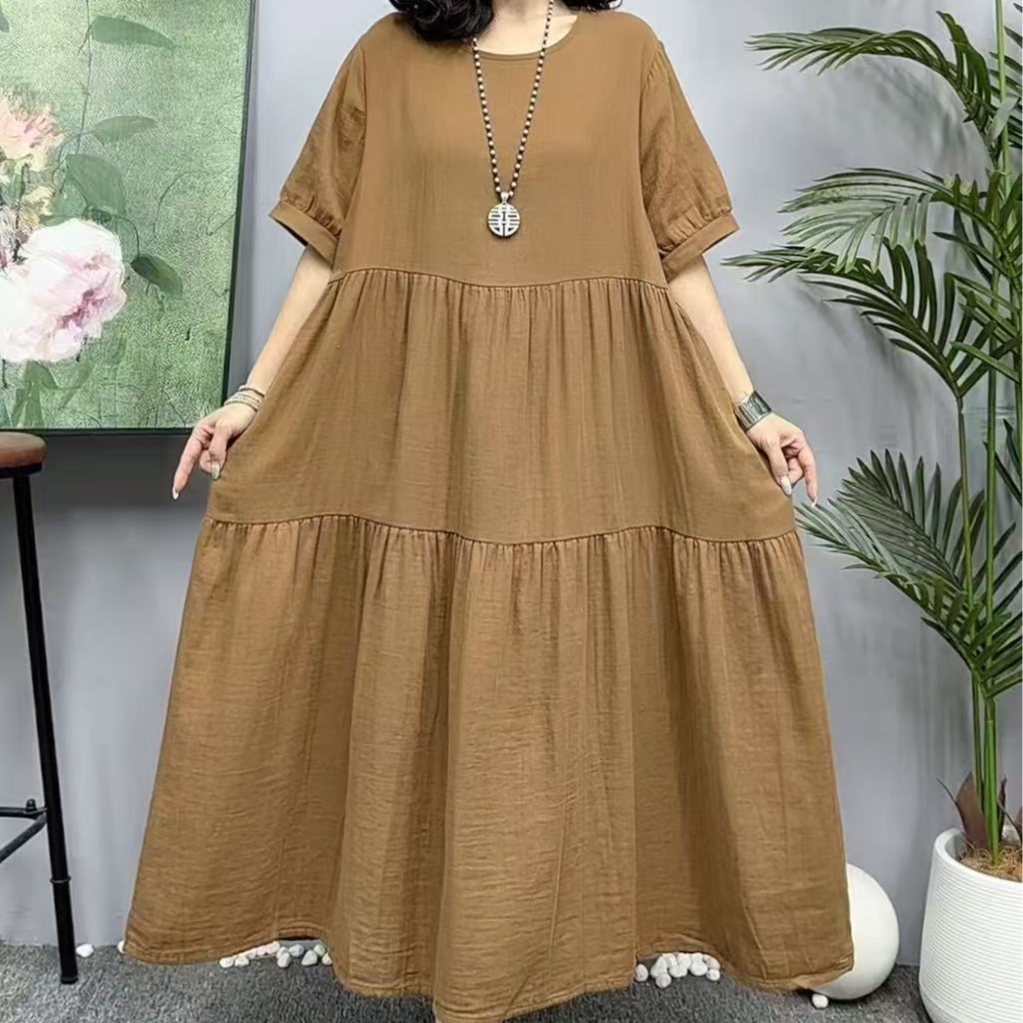 12131新款春秋优雅减龄宽松大气民族风连衣裙