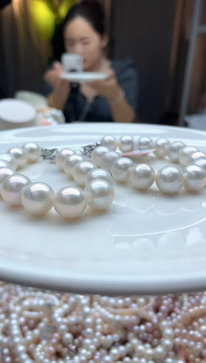 未镶嵌手链淡水珍珠11-12mm白珠手链（多样性发一）