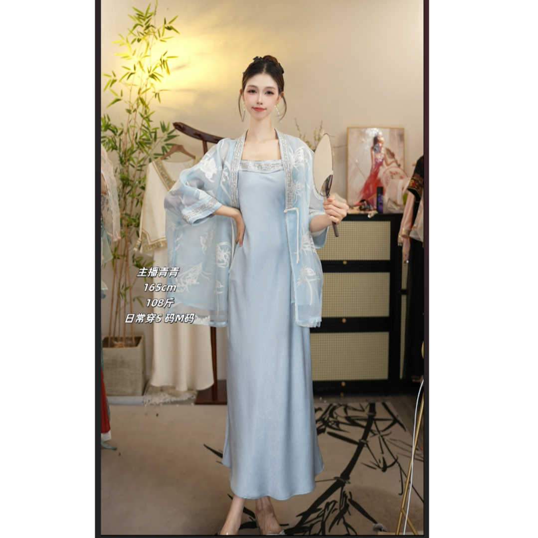 花享悦上衣大袖薄款重工中国风春夏对襟夏季提花套装WW（2661+2544