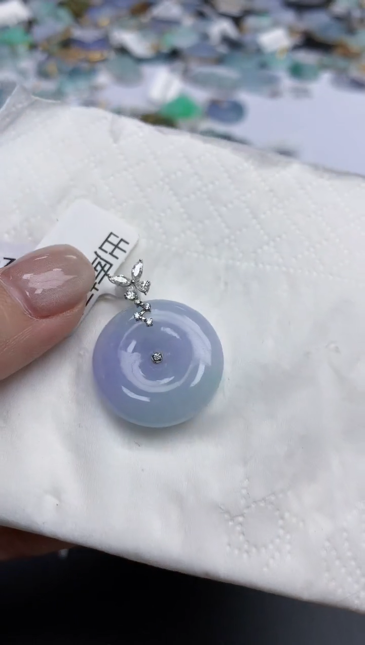 【闪购商品】翡翠颈饰18K金镶嵌天然缅甸翡翠A货