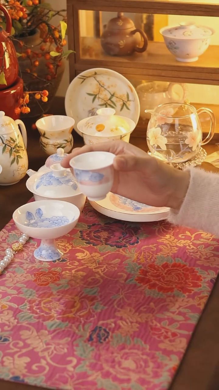 青己-玉泥-雍容牡丹-舍予茶杯