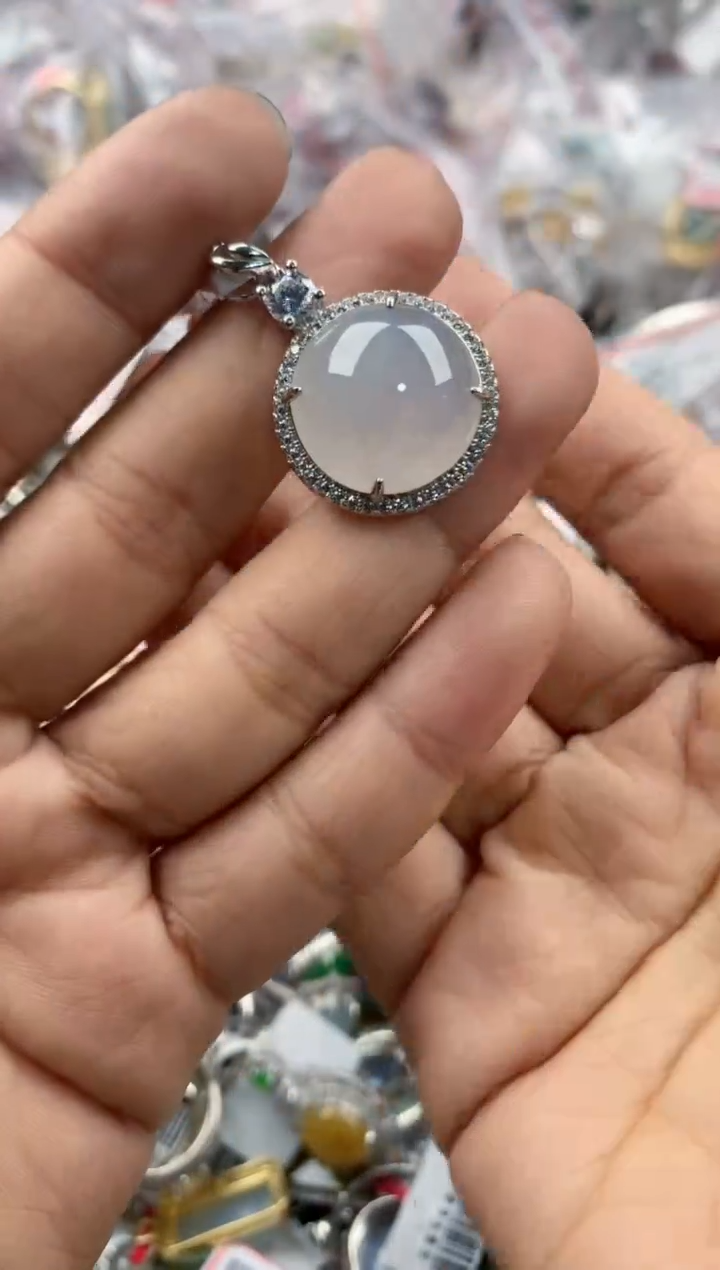 银S925镶嵌戒指翡翠999---2