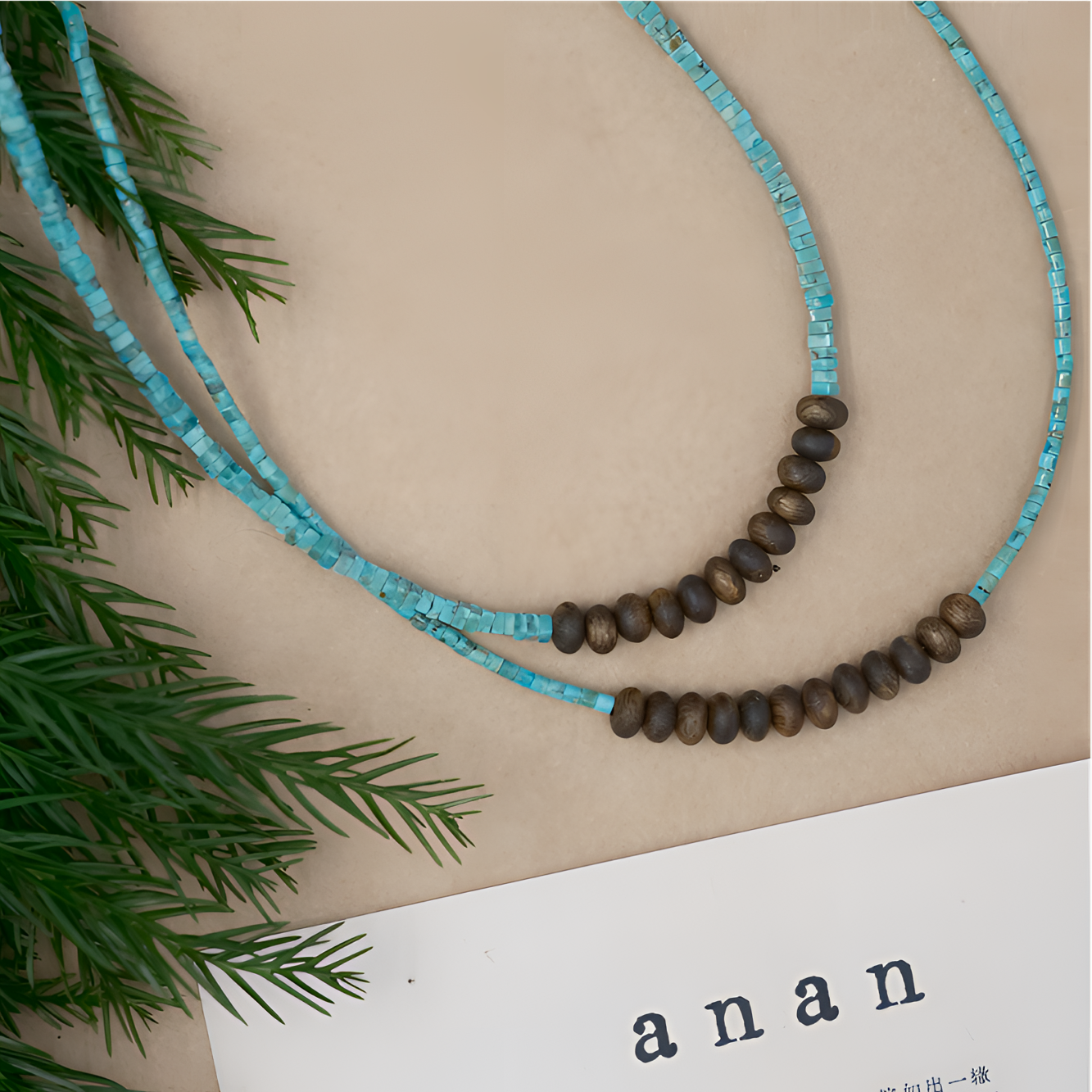 沉香青松·独立设计师原创设计绿松沉香项链choker
