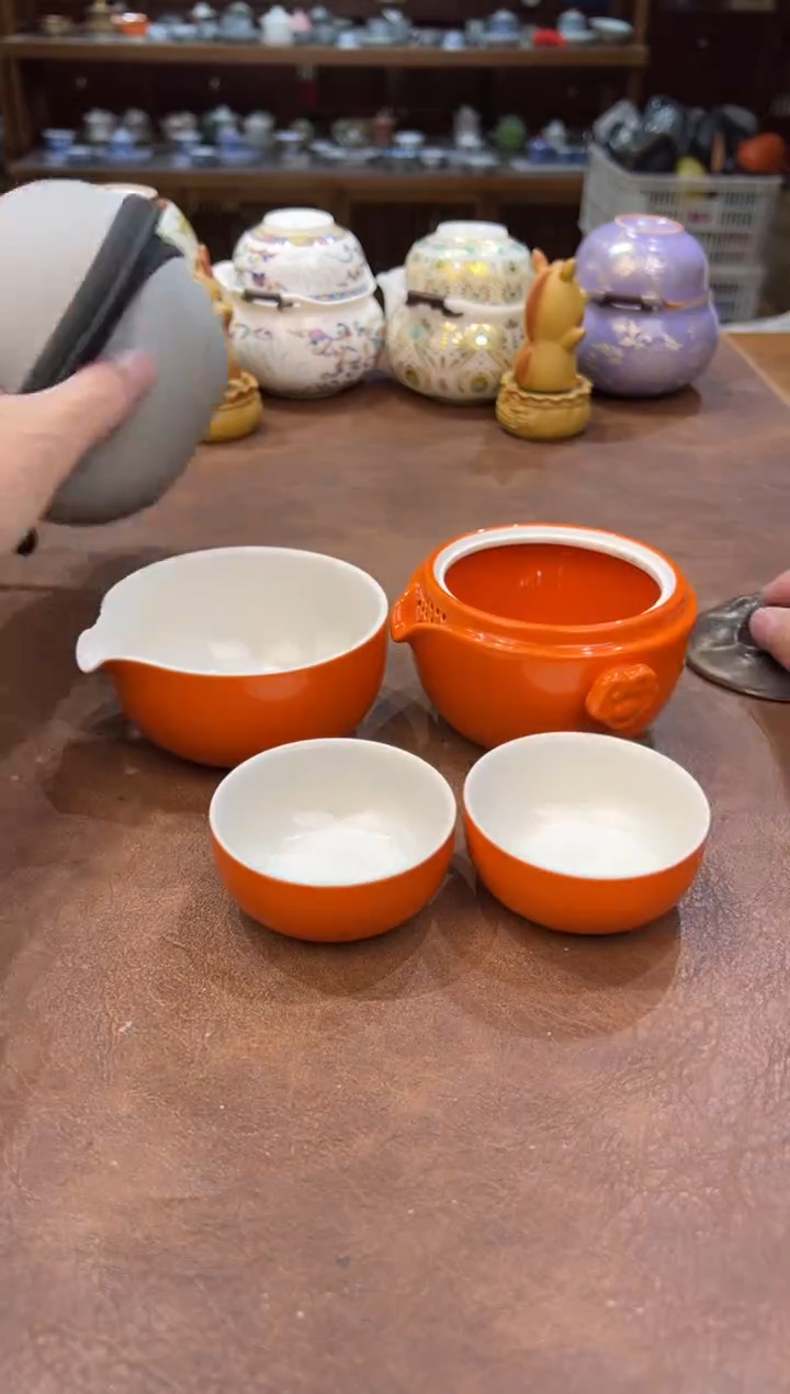 真的很便宜会开片的旅行茶具