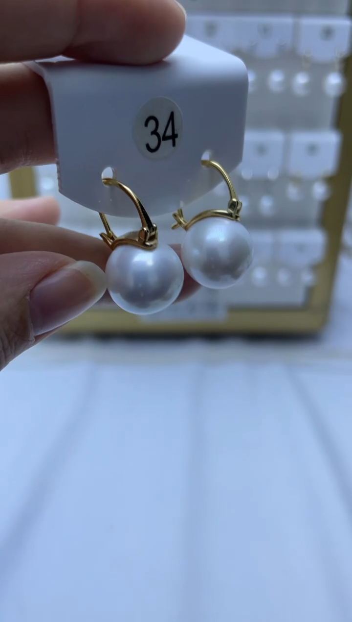 银S925镶嵌耳饰淡水珍珠34