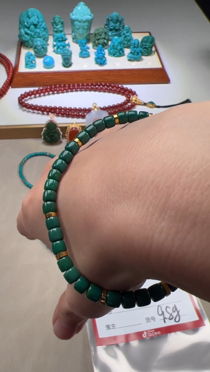 【闪购商品】绿松石手串手串18K金镶嵌手串手串