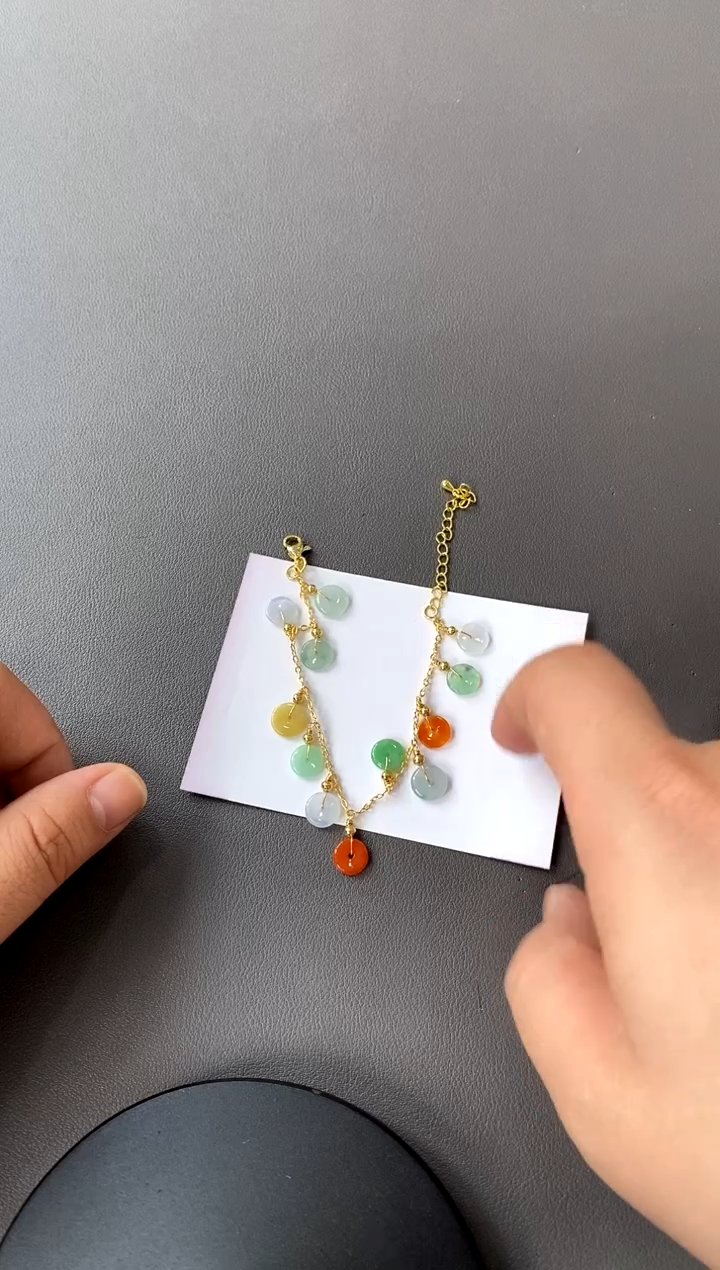 【闪购商品】翡翠手链银S925镀金镶嵌买断价