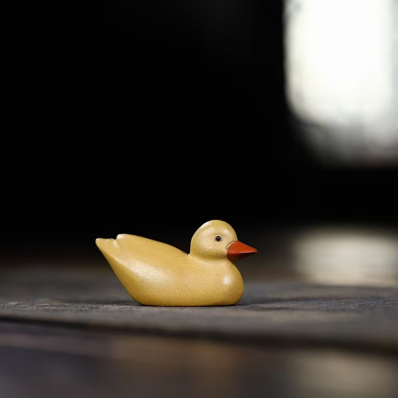 《心灵茶境》紫砂茶宠小黄鸭香插可爱创意黄色个性小茶宠茶玩