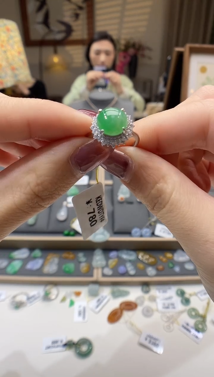 【闪购商品】翡翠戒指银S925镶嵌戒指