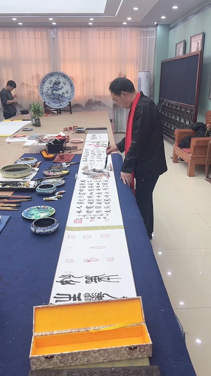 【闪购商品】书法合作5米卷 证书锦盒