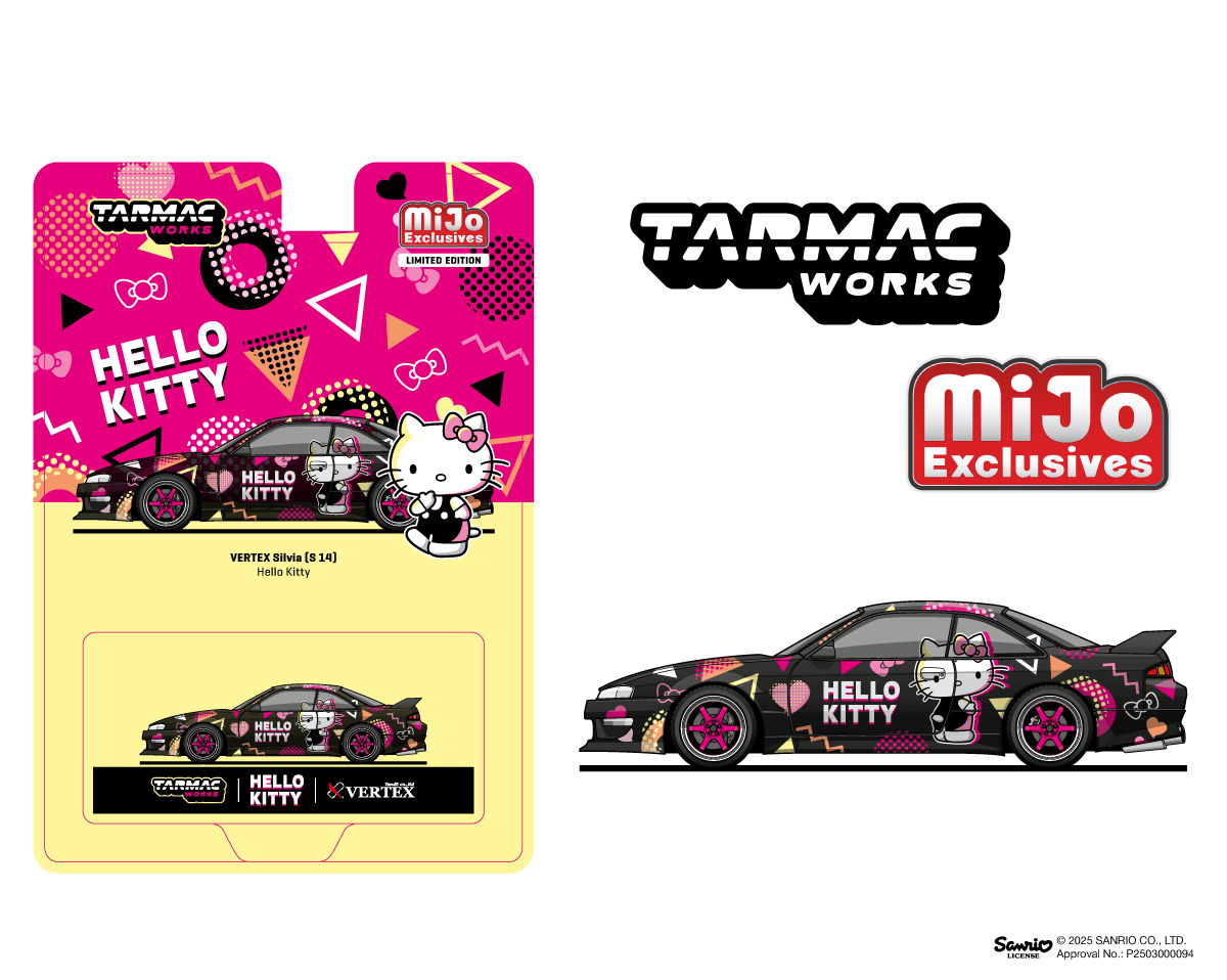 TW 1:64 尼桑 日产 Silvia S14 Kitty 黑色镀铬 挂卡装 合金车模