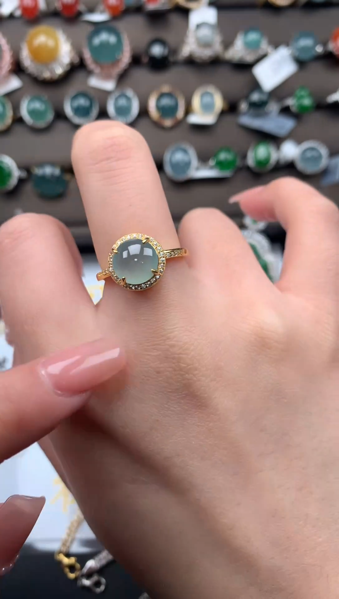 【闪购商品】翡翠戒指银S925镶嵌52141