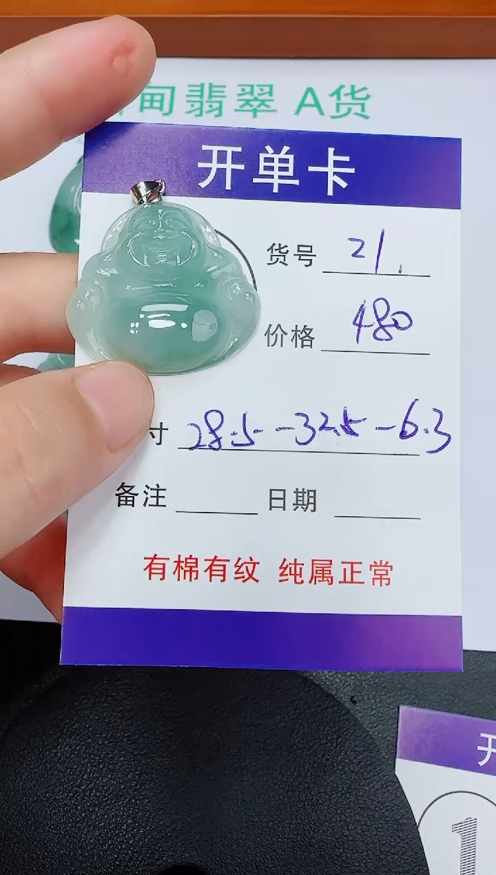 翡翠未镶嵌吊坠(赠链)21