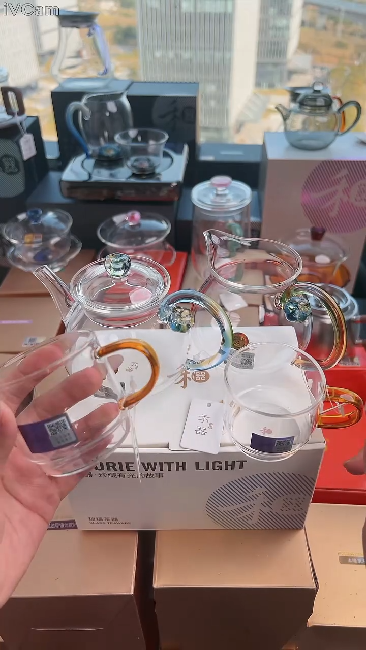 @@禾器幻彩清莲壶迷翠+浮莲迷翠+逸杯琥珀色