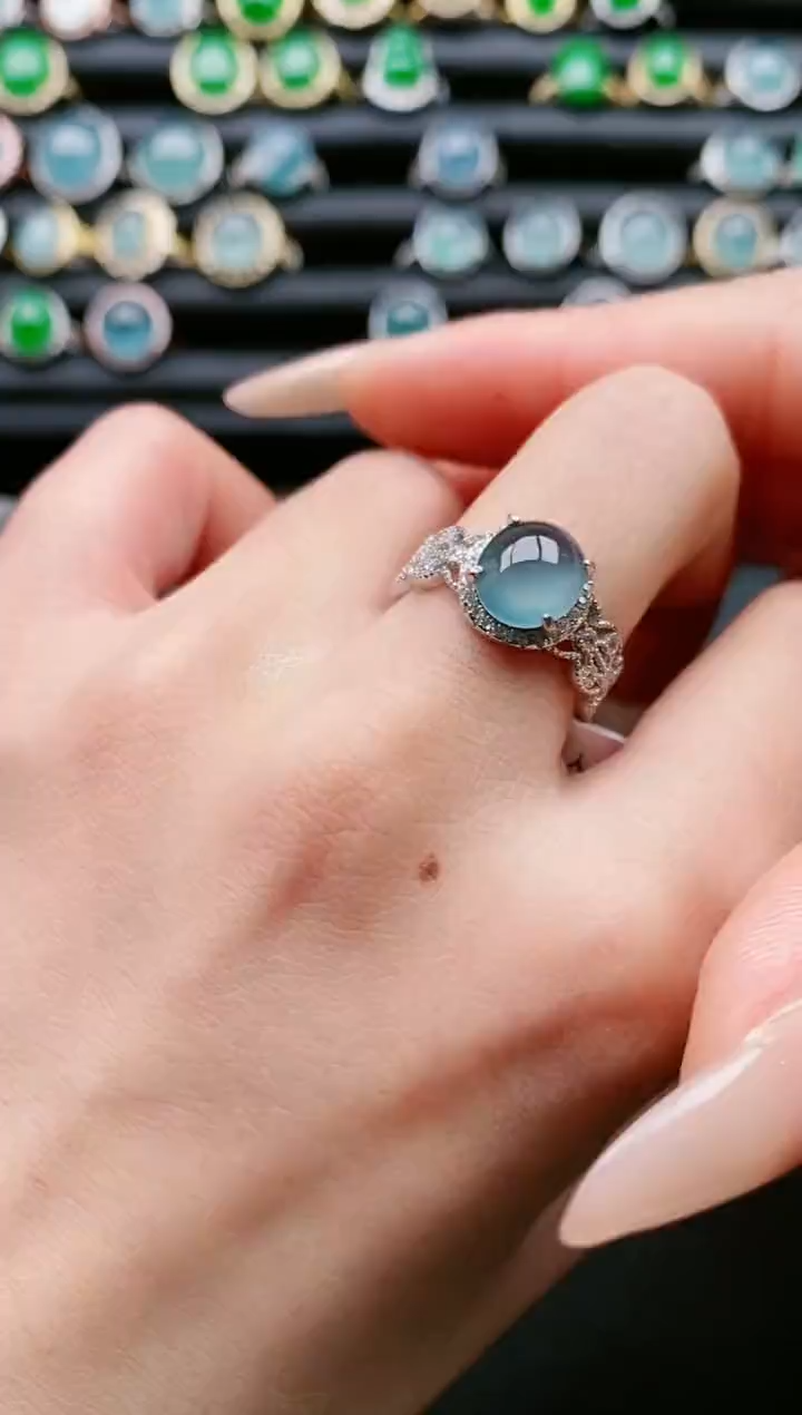 【闪购商品】翡翠戒指银S925镶嵌11111111