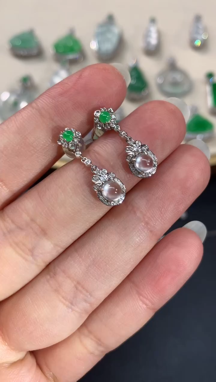 翡翠耳饰-18K金-多样性发其一v11-jy|CXQ4