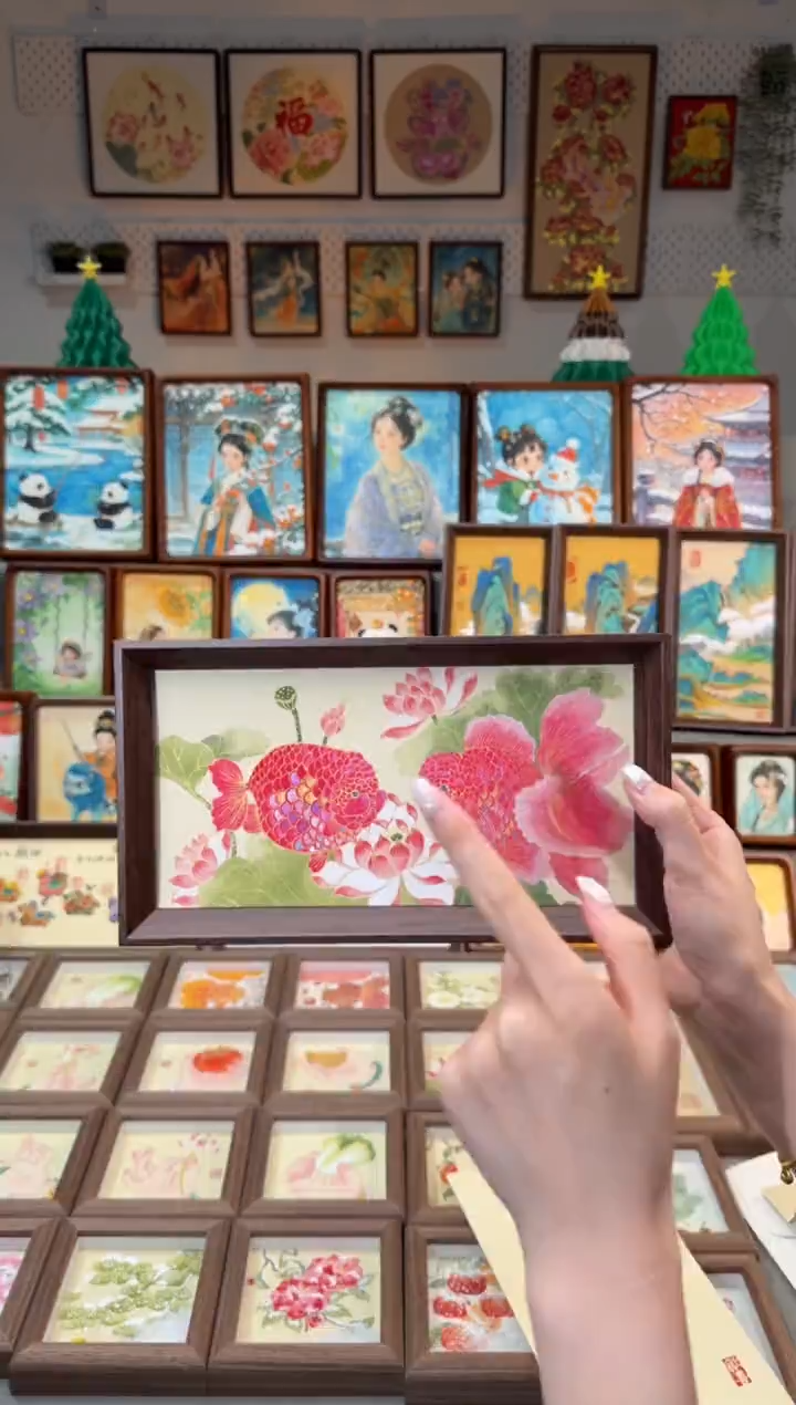 国画荷花有鱼 手绘国画27