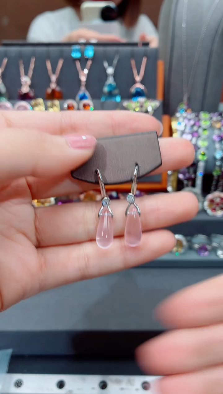 银S925镶嵌耳饰水晶水晶耳饰