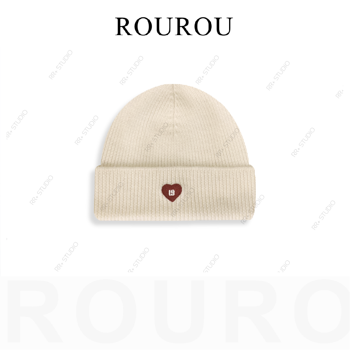 22892时尚针织帽女百搭爱心针织帽