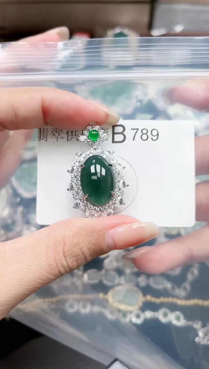 【闪购商品】翡翠颈饰未镶嵌789赠皮绳