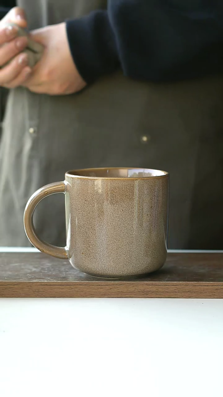 【闪购商品】陶瓷微瑕巧克力棕420ml马克杯@4-2@