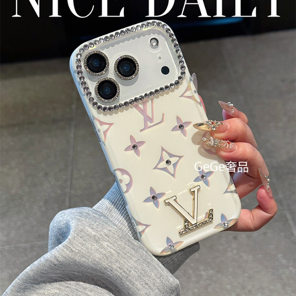 奢华闪钻老花适用苹果17pro max手机壳iphone16/15/14/13磨砂女款