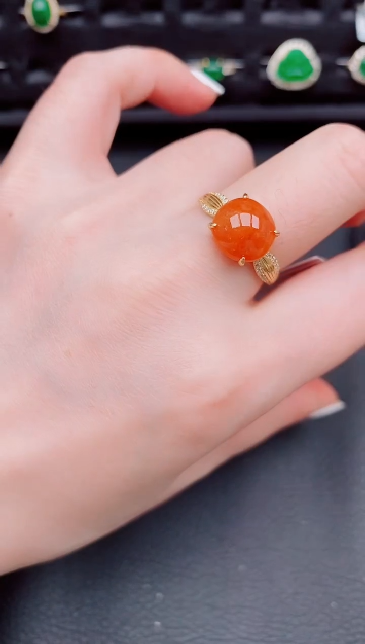 【闪购商品】翡翠戒指银S925镶嵌天然a货翡翠294