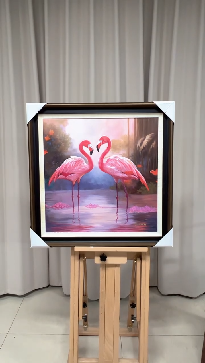 【闪购商品】绘画陶宗健-60*60-火烈鸟油画