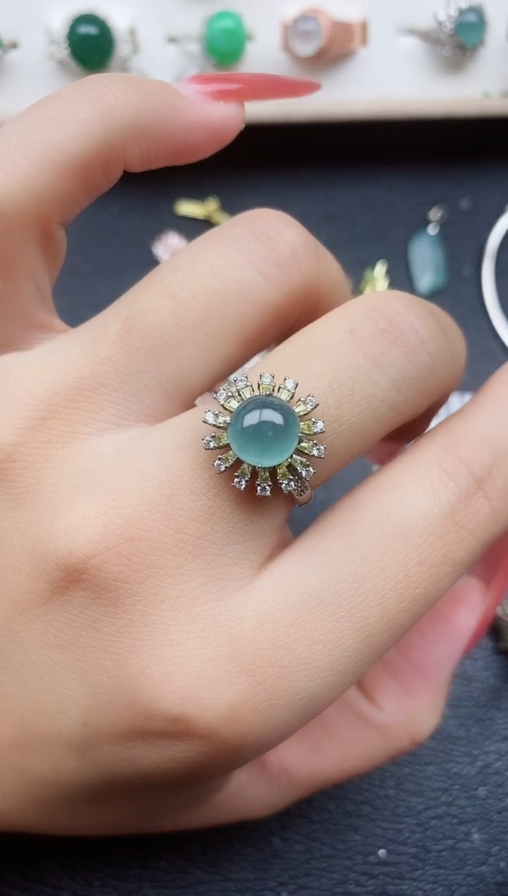 【闪购商品】翡翠戒指银S925镶嵌11111