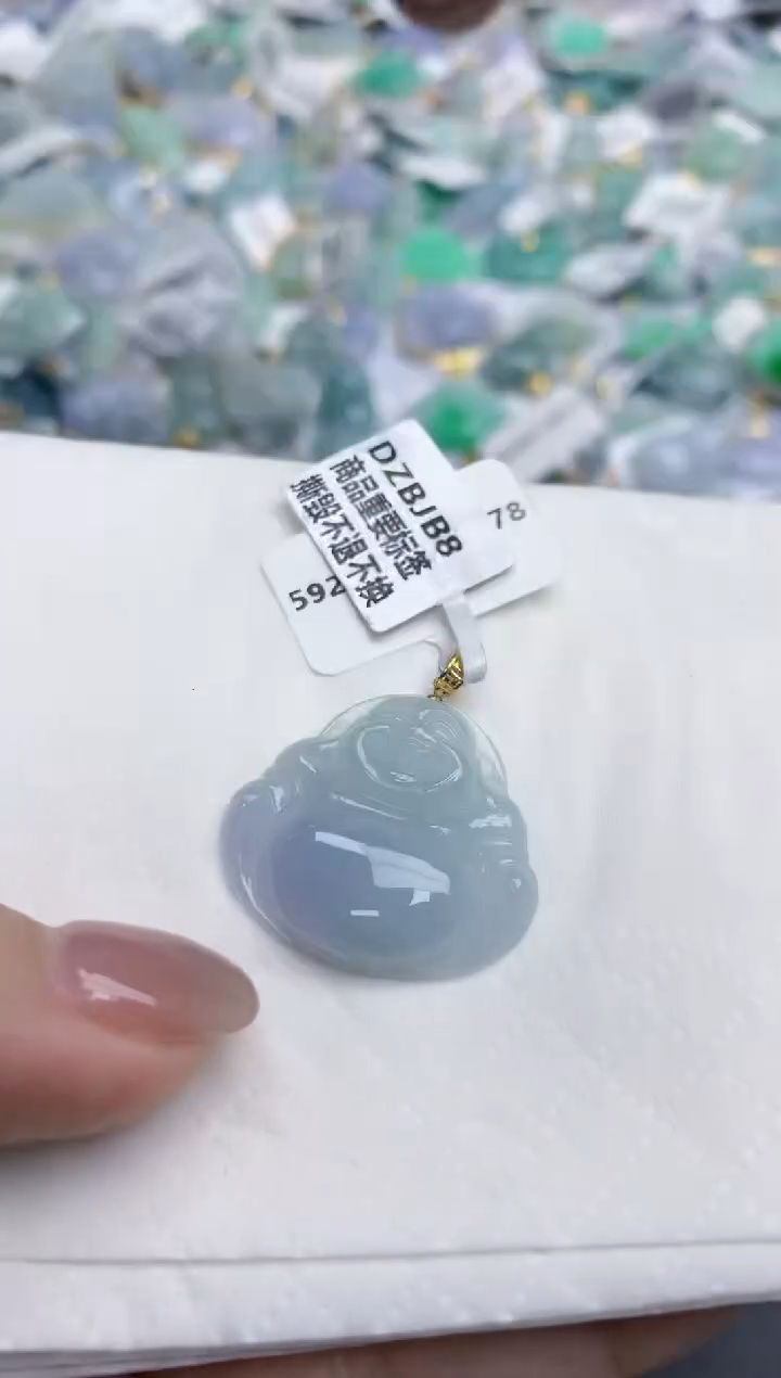 【闪购商品】翡翠颈饰18K金镶嵌天然缅甸翡翠A货