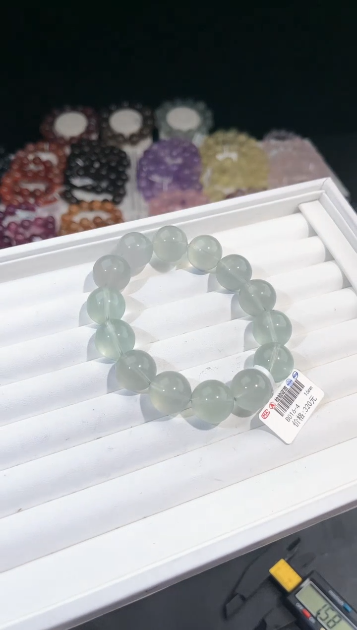 【闪购商品】萤石手链未镶嵌多样性发一奶绿萤石16mm