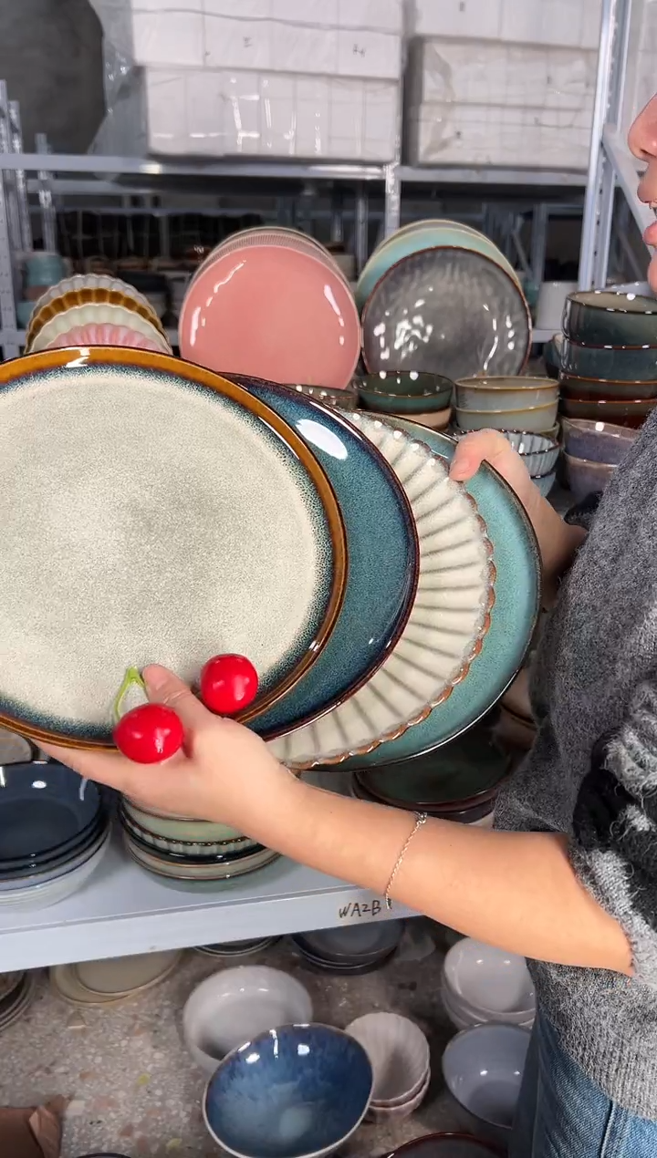 陶瓷外贸尾货瑕疵满20包邮X4大盘10.5英寸