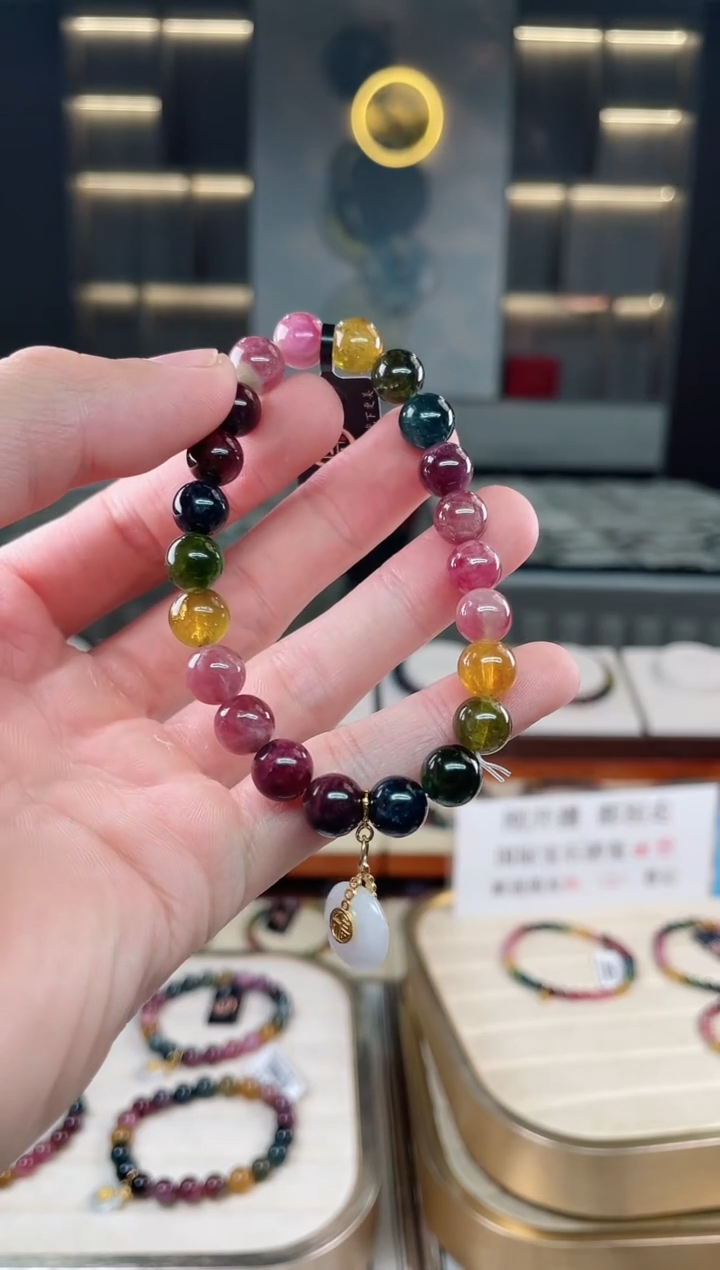 未镶嵌老矿碧玺单圈手串8mm+碧玺多样性发一条xion