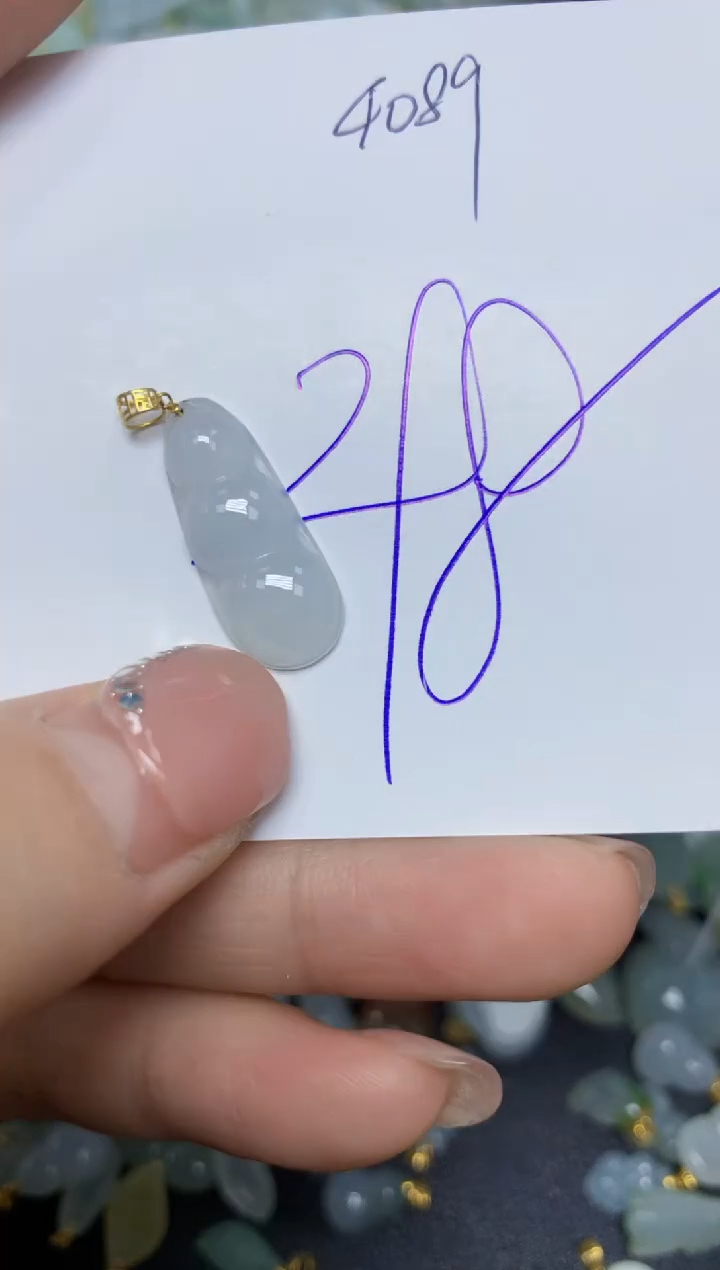 【闪购商品】翡翠挂件18K金镶嵌 天然翡翠A货