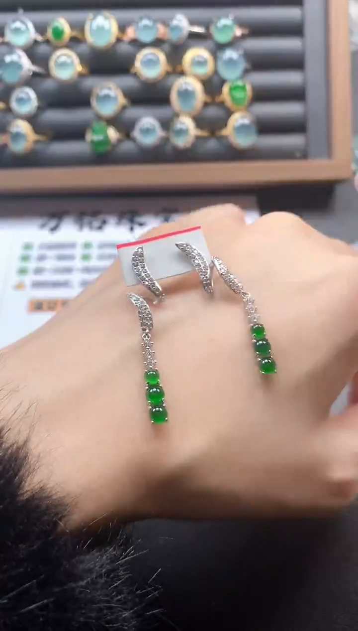 银S925镶嵌戒指翡翠15151