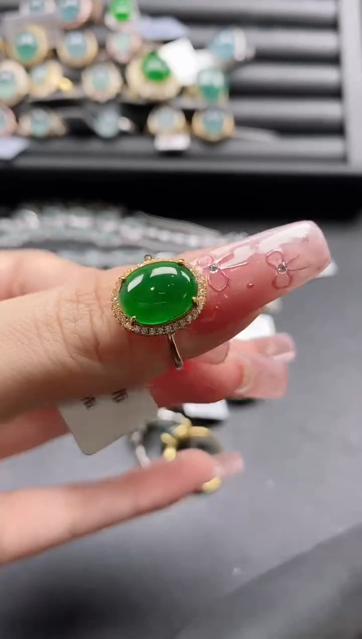 【闪购商品】翡翠戒指银S925镶嵌1111