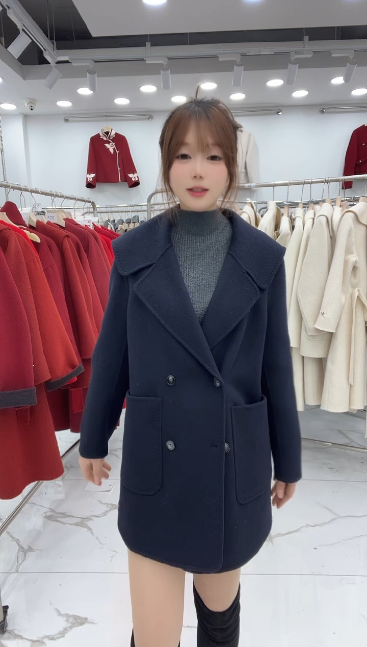 百分百羊毛双面外套