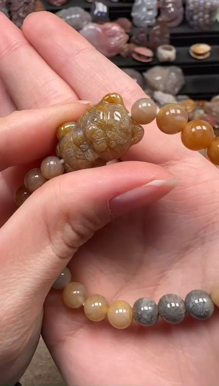 颈饰未镶嵌硅化珊瑚（珊瑚玉）604