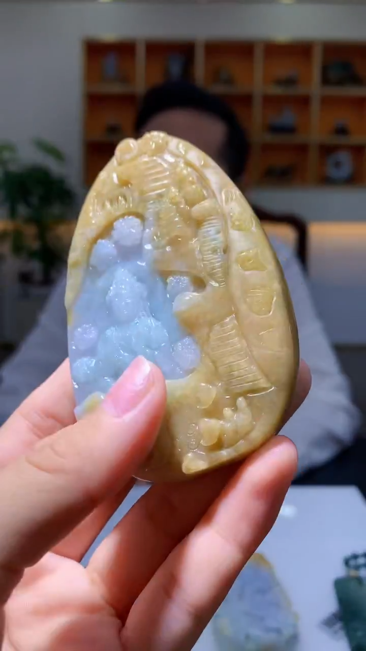 定制翡翠未镶嵌1032hm-毛货挂件38