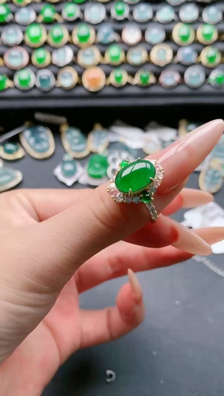 【闪购商品】翡翠戒指银S925镶嵌111111