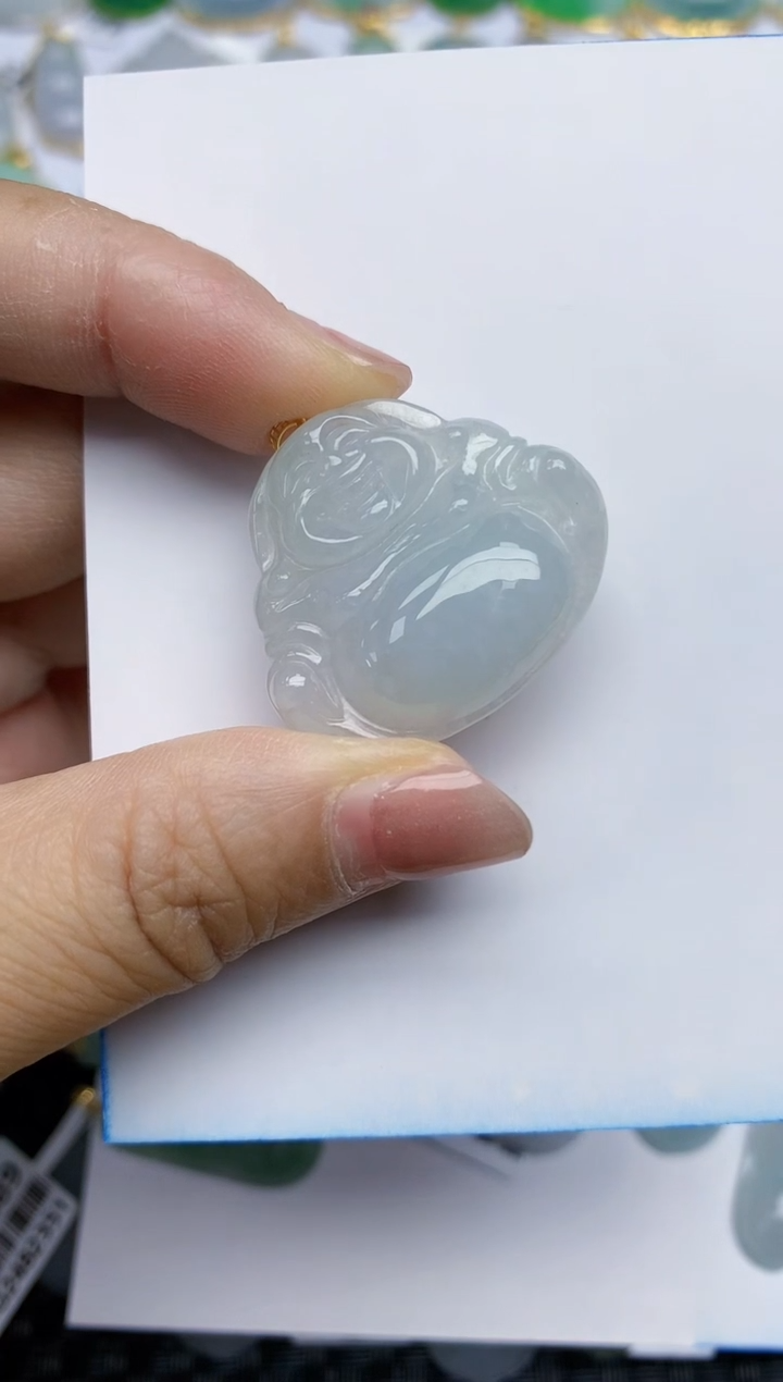 【闪购商品】翡翠颈饰18K金镶嵌天然A货翡翠 22