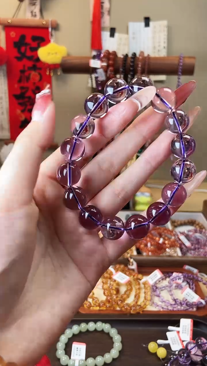 【闪购商品】水晶手串未镶嵌玻利维亚紫水晶13.5mm