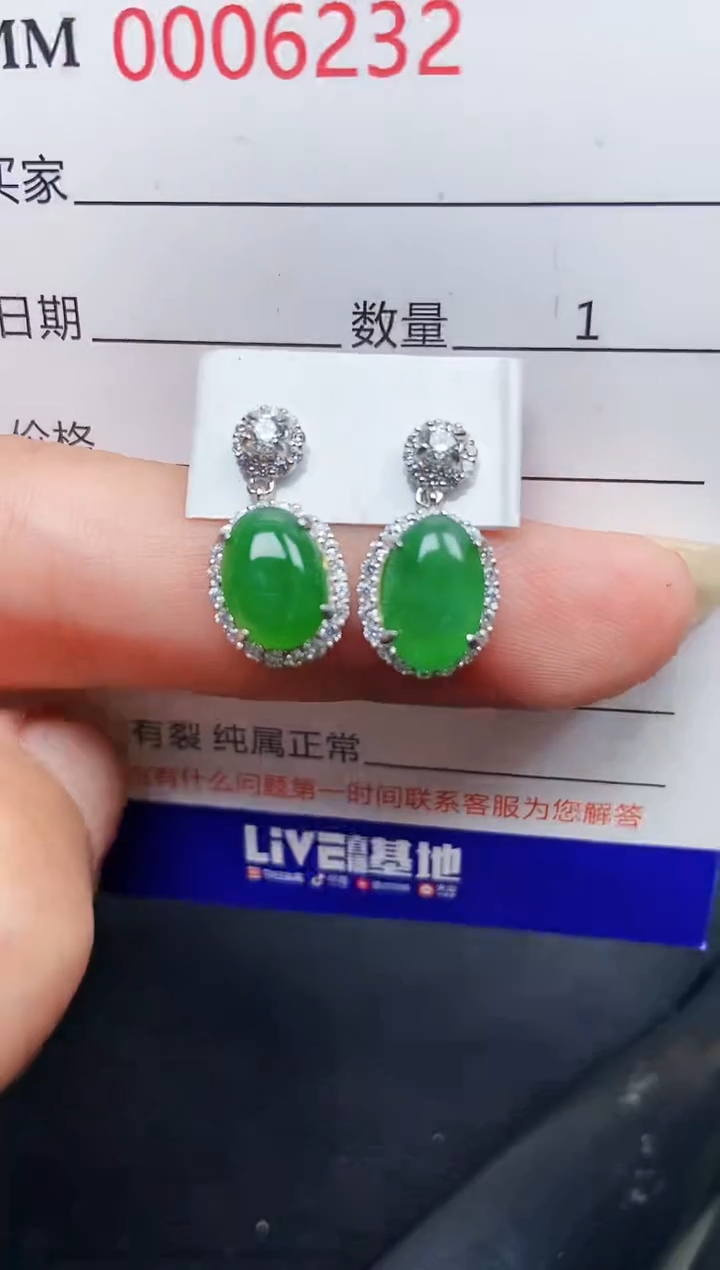 翡翠银S925镶嵌颈饰6232