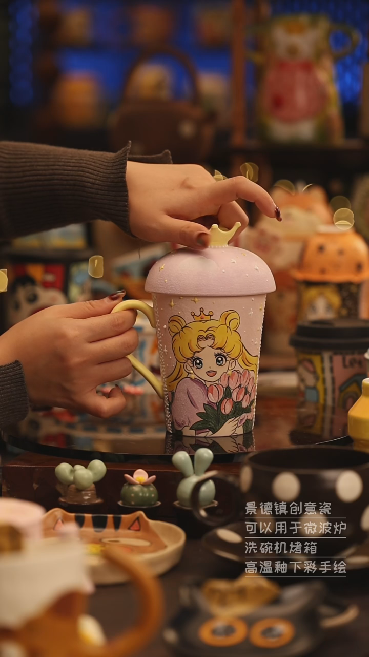 陶瓷景德镇可爱陶瓷釉下彩绘设计师款