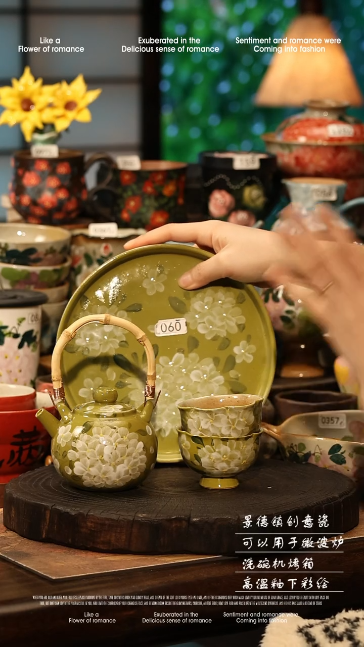 陶瓷景德镇高温釉下彩手工手绘款式@A0060@