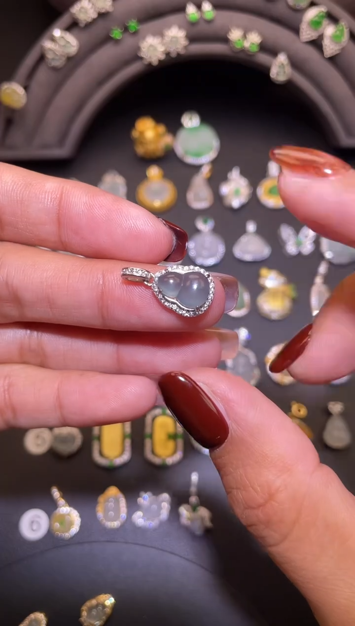 吊坠(不含链)银S925镶嵌翡翠1