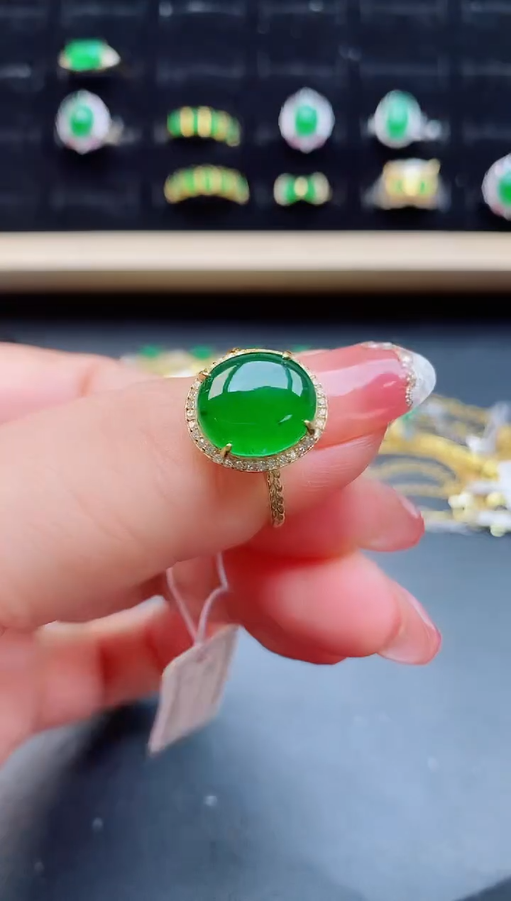 【闪购商品】翡翠戒指银S925镶嵌12121