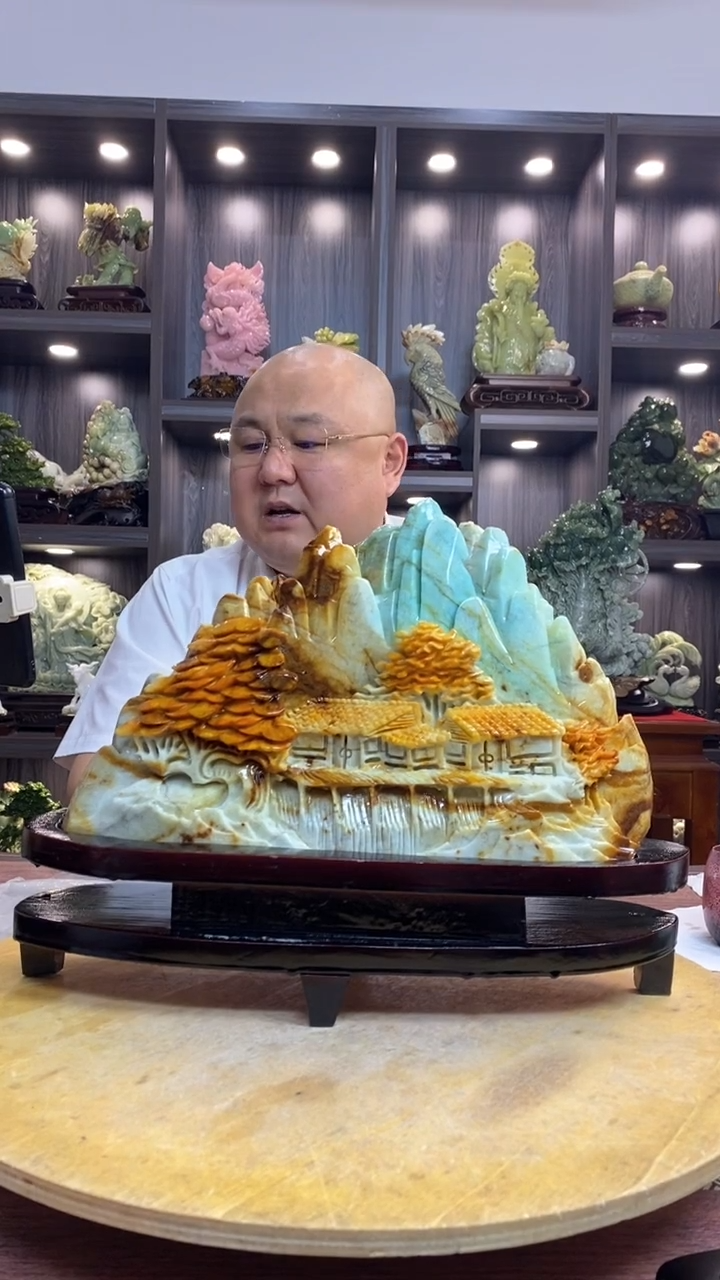 玉韵***间玉岫岩料手工雕刻装饰摆件居家送礼一物一图精品摆件