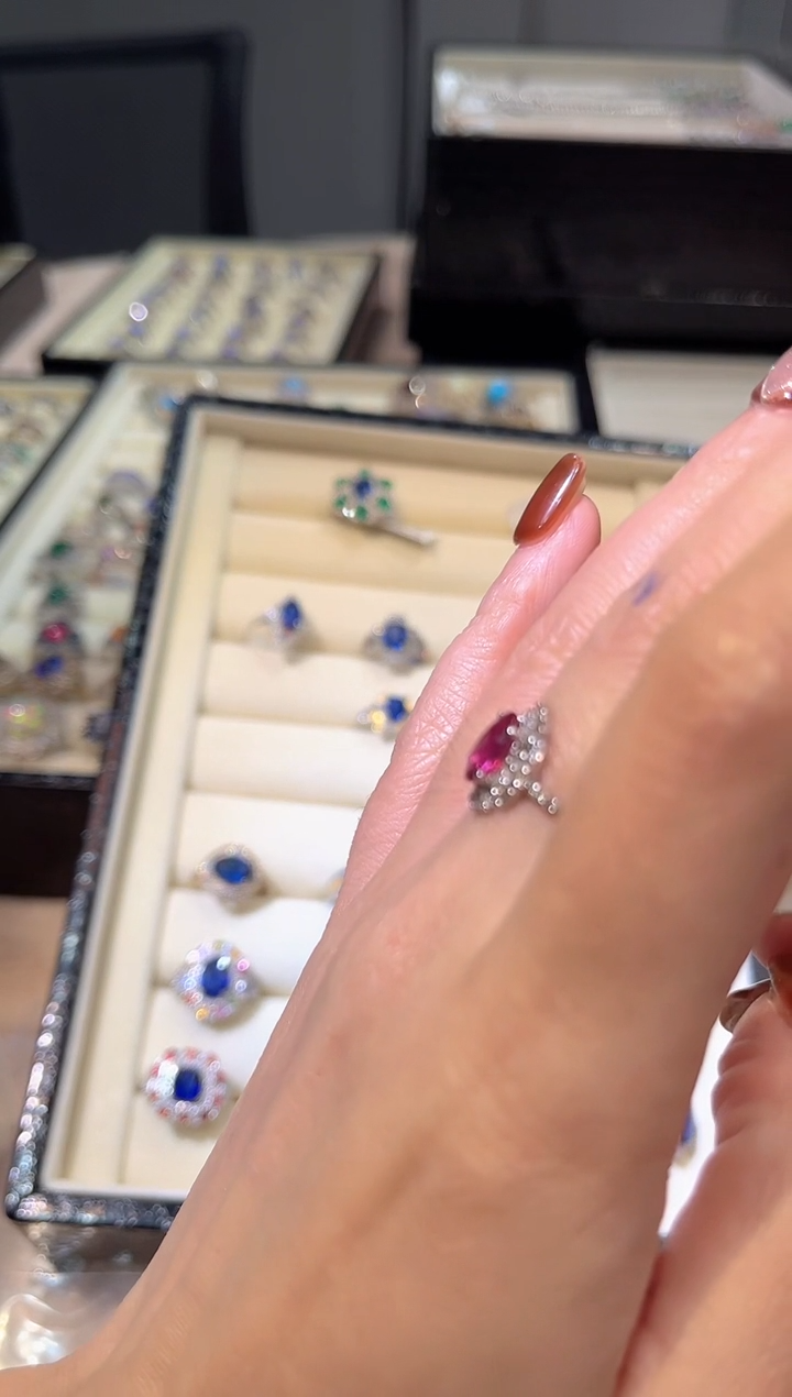 【闪购商品】定制碧玺戒指未镶嵌戒指